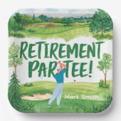 Golf-Rente für Golfer Pappteller (Vorderseite)