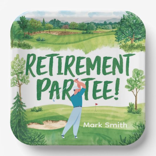 Golf-Rente für Golfer Pappteller (Vorderseite)