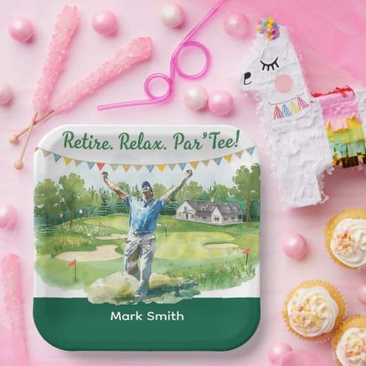 Golf-Rente für Golfer Pappteller (Party)