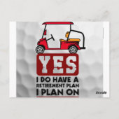 Golf-Rente für Golfer-Party Postkarte (Rückseite)