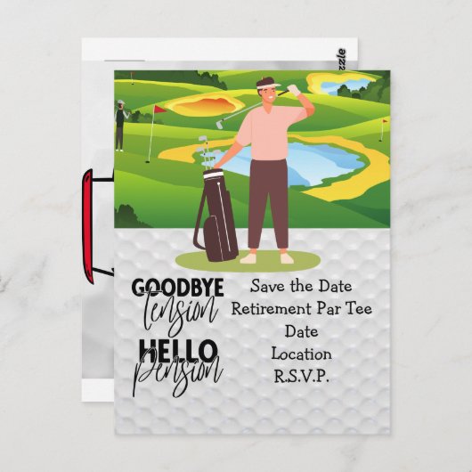 Golf-Rente für Golfer-Party Postkarte (Vorne/Hinten)