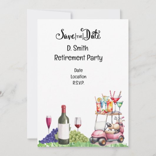 Golf-Rente für Golferin Einladung (Vorderseite)