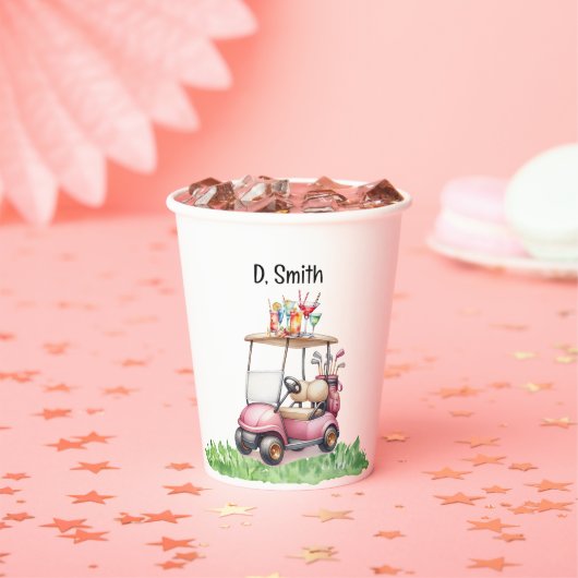 Golf-Rente für Golferin Pappbecher (Insitu)