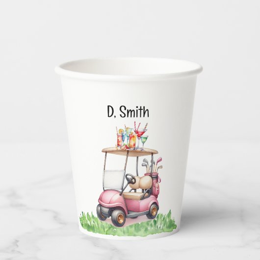 Golf-Rente für Golferin Pappbecher (Vorderseite)