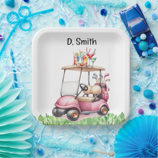 Golf-Rente für Golferin Pappteller (Party)