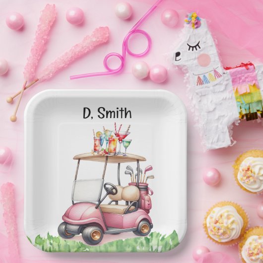 Golf-Rente für Golferin Pappteller (Party)