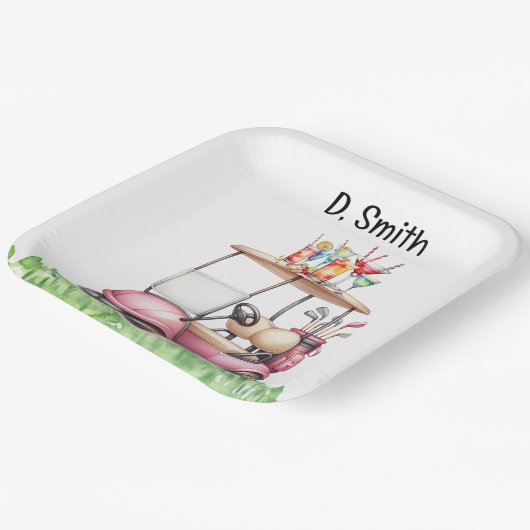 Golf-Rente für Golferin Pappteller (Gewinkelt)