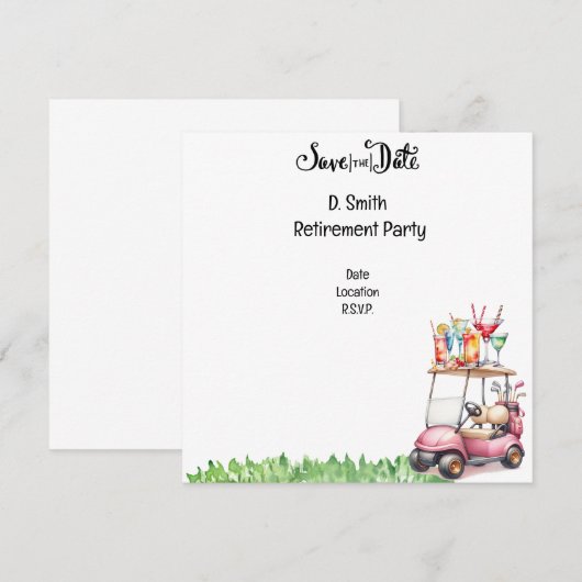 Golf-Rente für Golferin Save The Date (Vorne/Hinten)