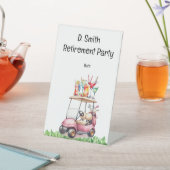 Golf-Rente für Golferin Sockelschild (In SItu)