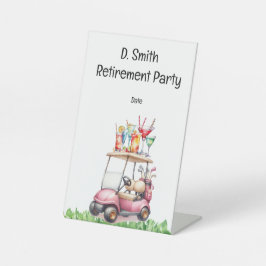 Golf-Rente für Golferin Sockelschild