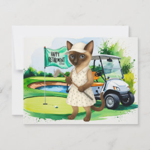 Golf-Rente für Siameskatzenliebhaber Postkarte