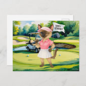 Golf-Rente für Siameskatzenliebhaber Postkarte (Vorne/Hinten)