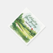 Golf-Rente mit Ball auf Grün Serviette (Ecke)