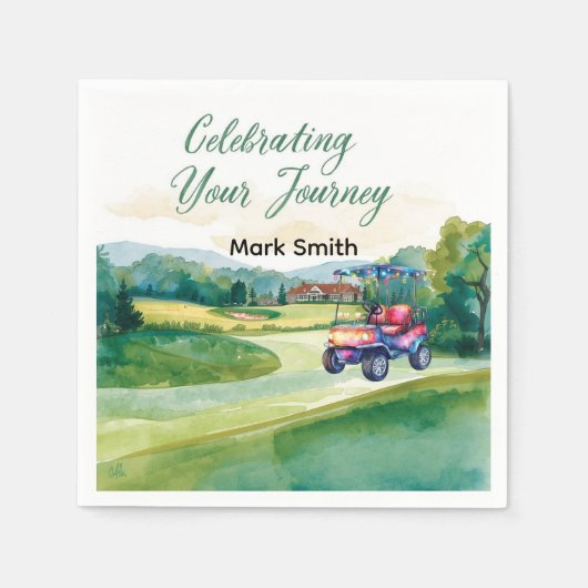 Golf-Rente mit Ball auf Grün Serviette (Vorderseite)