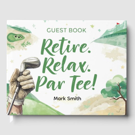 Golf-Rente mit Bier auf Golfwagen Gästebuch (Vorderseite)