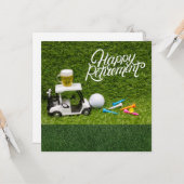 Golf-Rente mit Bier auf Golfwagen Golfer Karte (Vorderseite/Rückseite Beispiel)