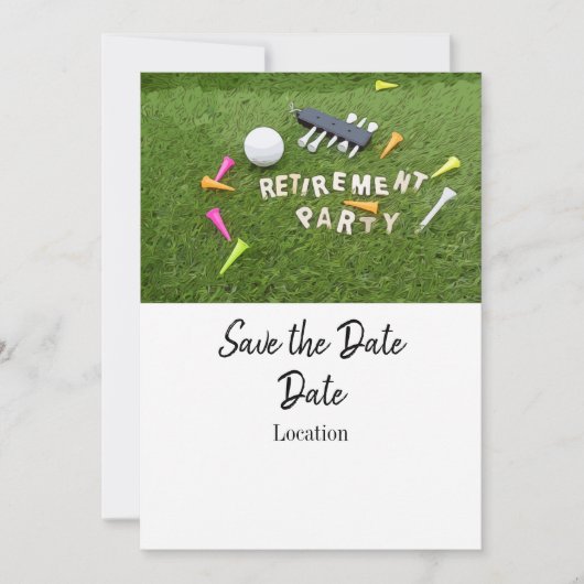 Golf-Rente mit bunten T-Shirts Einladung (Vorderseite)