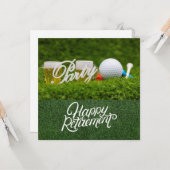 Golf-Rente mit Golf-Ball und Bier auf Grün Karte (Vorderseite/Rückseite Beispiel)