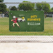 Golf-Rente mit Golfer-Dobing auf grünem Gras Banner (Insitu)