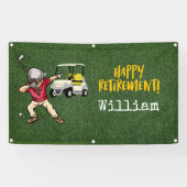 Golf-Rente mit Golfer-Dobing auf grünem Gras Banner (Horizontal)