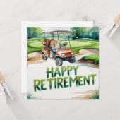 Golf-Rente mit Golfwagen auf grüne Karte (Vorderseite/Rückseite Beispiel)