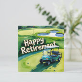 Golf-Rente mit Golfwagen auf grüne Karte (Stehend Vorderseite)