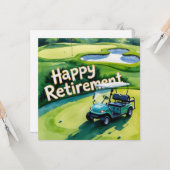 Golf-Rente mit Golfwagen auf grüne Karte (Vorderseite/Rückseite Beispiel)