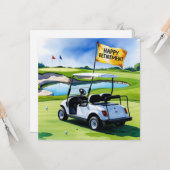Golf-Rente mit Golfwagen auf grüne Karte (Vorderseite/Rückseite Beispiel)
