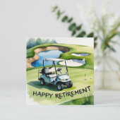 Golf-Rente mit Golfwagen auf grüne Karte (Stehend Vorderseite)