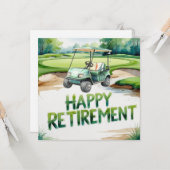 Golf-Rente mit Golfwagen auf grüne Karte (Vorderseite/Rückseite Beispiel)