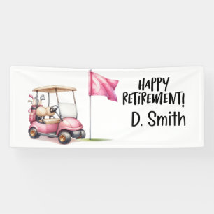 Golf-Rente mit rosa Golfwagen für Frauen Banner
