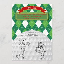 Golf Rente Party lädt Vintage Retro ein Einladung