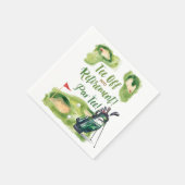 Golf-Rente-Party mit Golftasche auf Grün Serviette (Ecke)