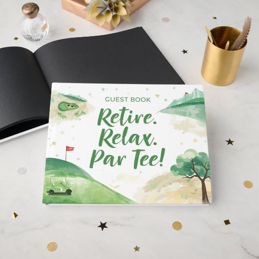 Golf Rente Ruhestand Entspannung par tee für Golfe Gästebuch (Vorderseite Offen)