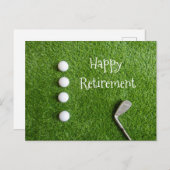 Golf-Rente zum Golfen mit Golfball auf Grün Postkarte (Vorne/Hinten)