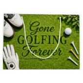 Golf-Renteneintritt Gone Golfing  Große Geschenktüte (Rückseite)