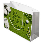 Golf-Renteneintritt Gone Golfing  Große Geschenktüte (Rückseite Schrägansicht)
