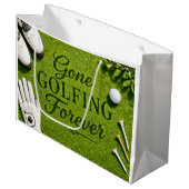 Golf-Renteneintritt Gone Golfing  Große Geschenktüte (Vorderseite Schrägansicht)