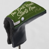 Golf-Rentenplan auf Grün Golf Headcover (3/4 Vorderseite)