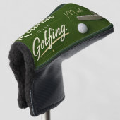 Golf-Rentenplan auf Grün Golf Headcover (3/4 Vorderseite)