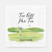 GOLF RENTNER Abschlag ParTee für Golfer Serviette (Vorderseite)