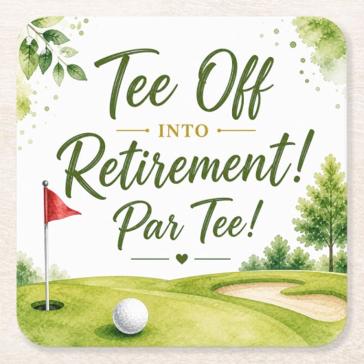Golf-Rentner für Golfer Rechteckiger Pappuntersetzer (Vorderseite)