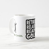 Golf-Rentner-Textzitate für Golfer Kaffeetasse (Vorderseite Links)