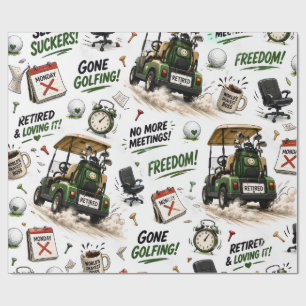 Golf-Rentner-Thema für Golfer Geschenkpapier