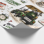 Golf-Rentner-Thema für Golfer Geschenkpapier (Ecke)