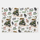Golf-Rentner-Thema für Golfer Geschenkpapier Set (Vorderseite)