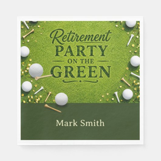 GOLF RENTNERPARTY auf dem Grün Serviette (Vorderseite)