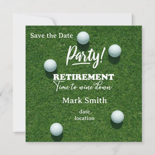 Golf  retirement for golfer  save the date (Vorderseite)