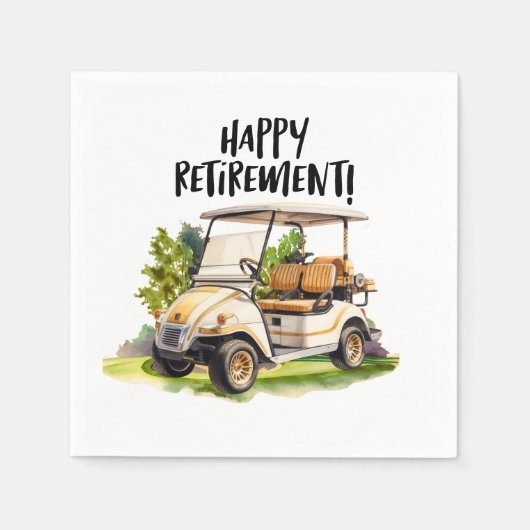 Golf Retirement mit Warenkorb auf grünem Wasser Serviette (Vorderseite)