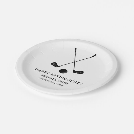 Golf  Retirement Party  Pappteller (Schrägansicht)